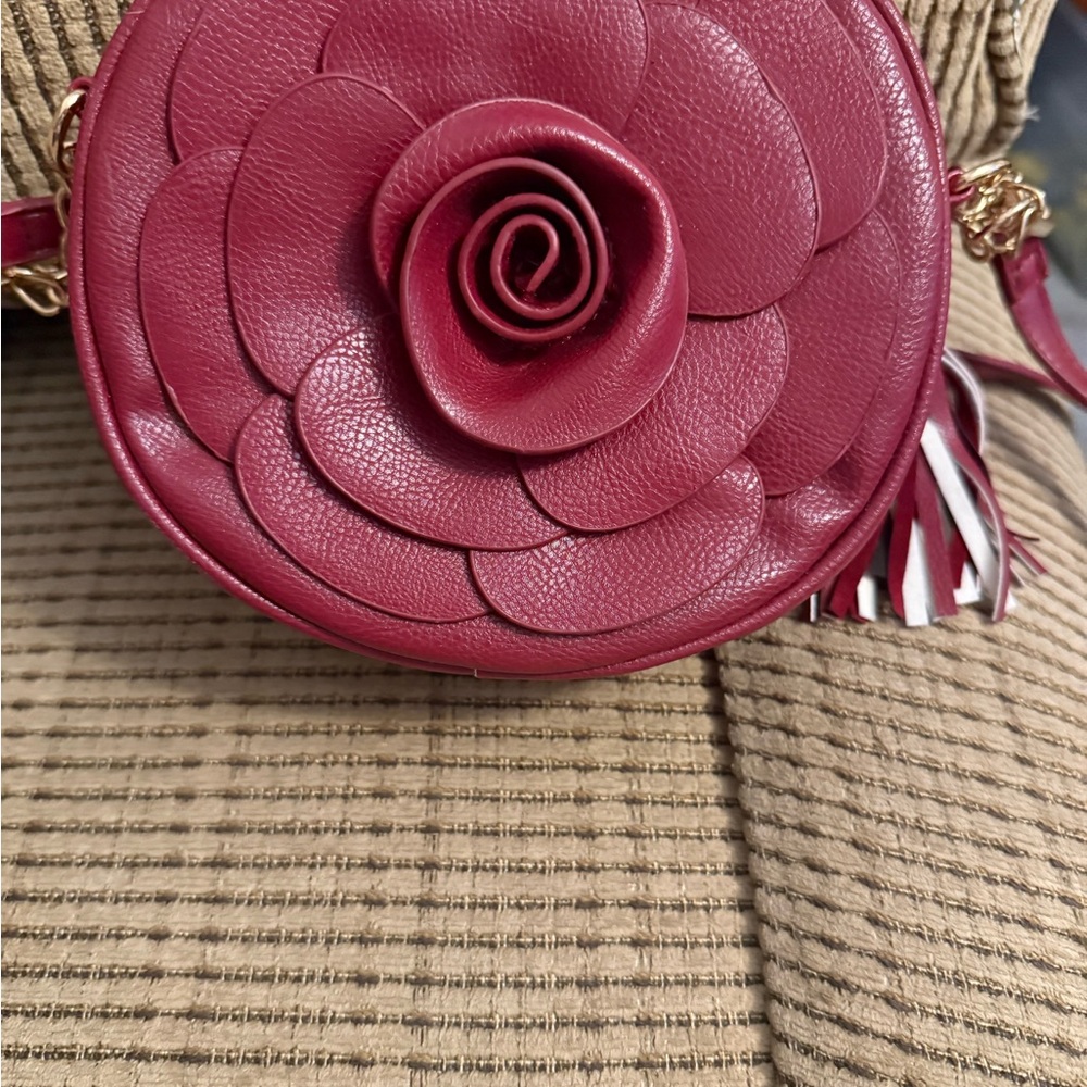 Elegant Red Floral Women’s Bag